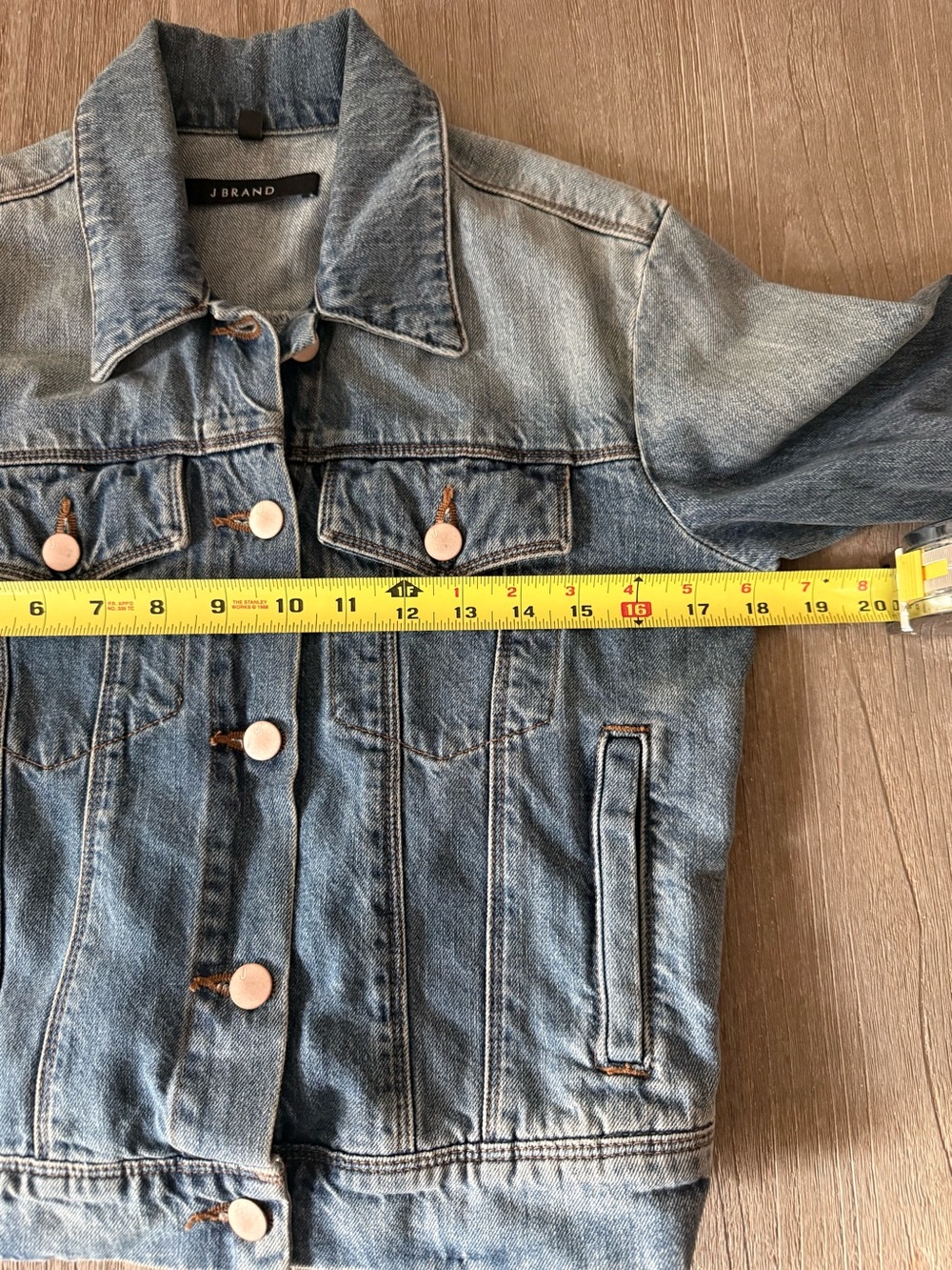 J Brand Harlow Denim Jacket Hydra Wash Blue Stretch Trucker Utility Size S - Picture 8 of 9